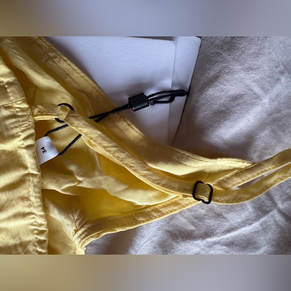 Selected Femme Yellow Linen-Look Sundress Summer Maxi Dress Adjustable Strap 34 - Picture 12 of 12